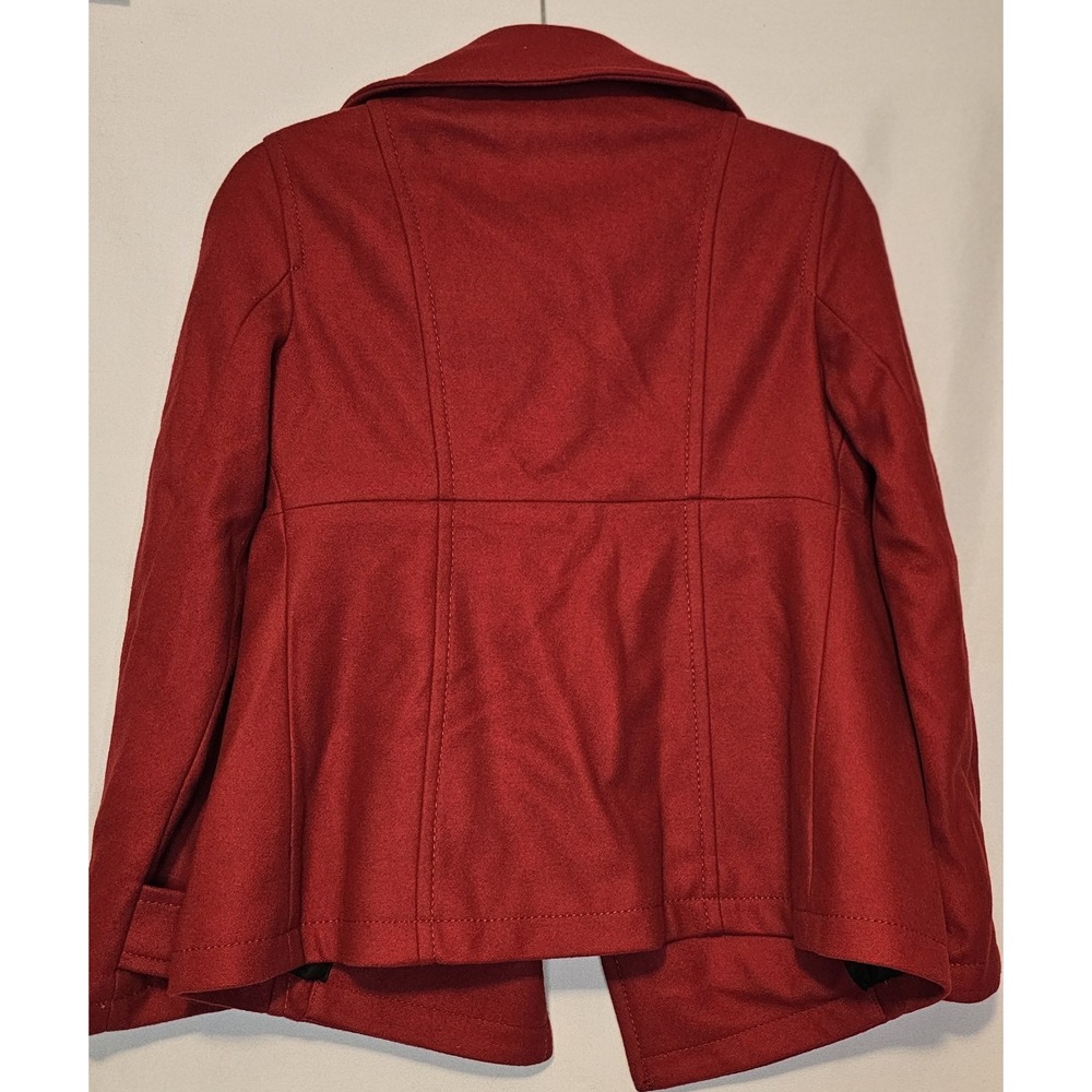 Gap Jacket Womens Red Wool Heavy Lined Button Double Breasted PeaCoat XS - Picture 7 of 11